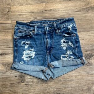 American Eagle Outfitters Ripped Blue Jean Shorts